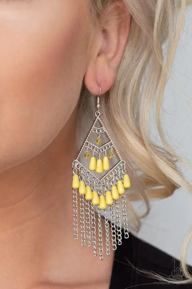 Paparazzi Jewelry Earrings Paparazzi Earring Trending Transcendence Yellow
