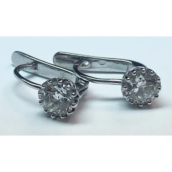 150 Carats Old Miner Cut Genuine Natural Earth Mined Diamond Stud Earrings White Gold 14K GB Earrings