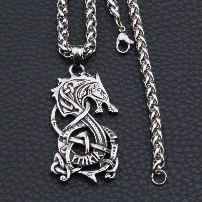 Valhalla Vikings Necklaces Viking Necklace Fenrir Pendant