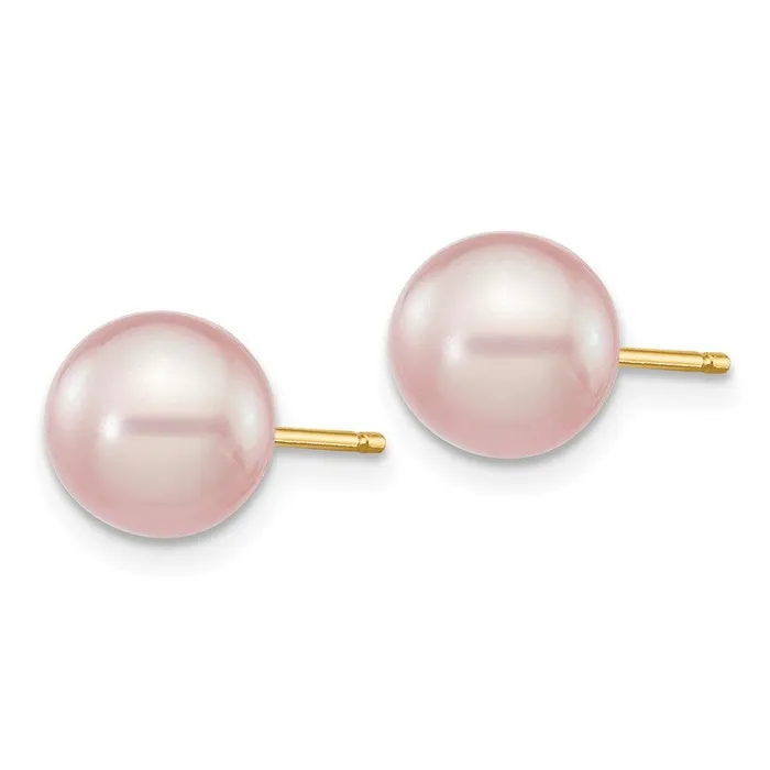 14k 78mm Purple Round Freshwater Cultured Pearl Stud Post Earrings Jewelry Earrings 14k 78mm Purple Round Freshwater Cultured Pearl Stud Post Earrings Jewelry Earrings