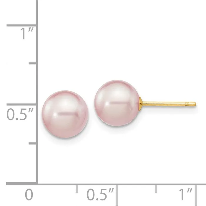 14k 78mm Purple Round Freshwater Cultured Pearl Stud Post Earrings Jewelry Earrings 14k 78mm Purple Round Freshwater Cultured Pearl Stud Post Earrings Jewelry Earrings