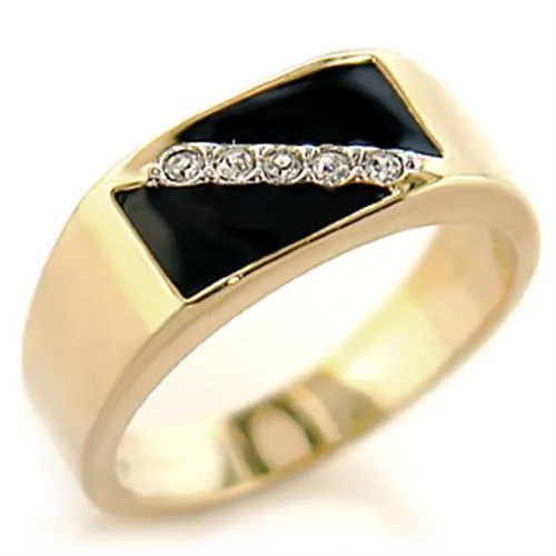 414701 GoldRhodium Brass Ring with Top Grade Crystal in Clear Alamode Rings