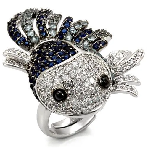 Alamode Rings LO1585 Rhodium Ruthenium Brass Ring with AAA Grade CZ in Multi Color Alamode Rings LO1585 Rhodium Ruthenium Brass Ring with AAA Grade CZ in Multi Color