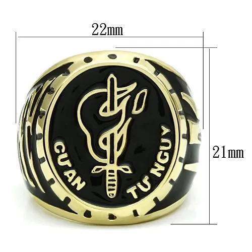 Alamode Rings LO2650 Gold Brass Ring with Epoxy in No Stone