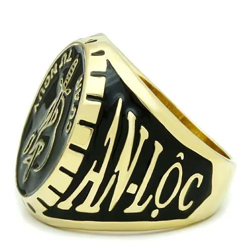 Alamode Rings LO2650 Gold Brass Ring with Epoxy in No Stone