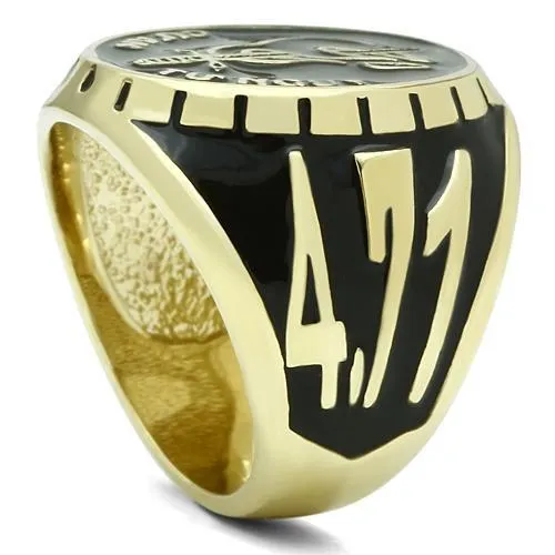 Alamode Rings LO2650 Gold Brass Ring with Epoxy in No Stone