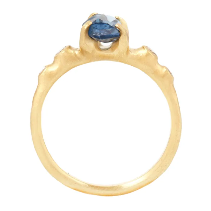 Blue Sapphire Rough Luxe Ring Johnny Ninos Rings