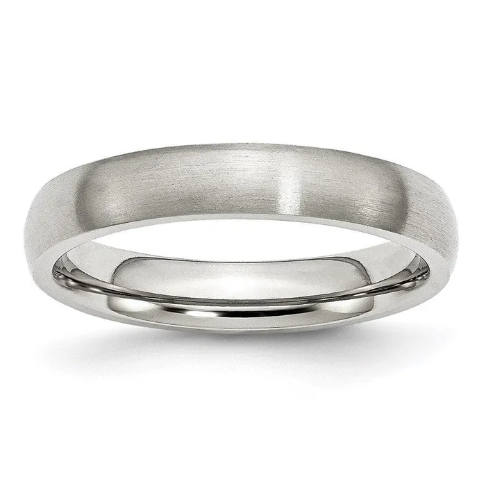 Chisel Rings Stainless Steel 4mm Brushed Band