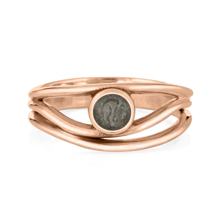 closebymejewelry Three Band Cremation Ring in 14K Rose Gold Rings