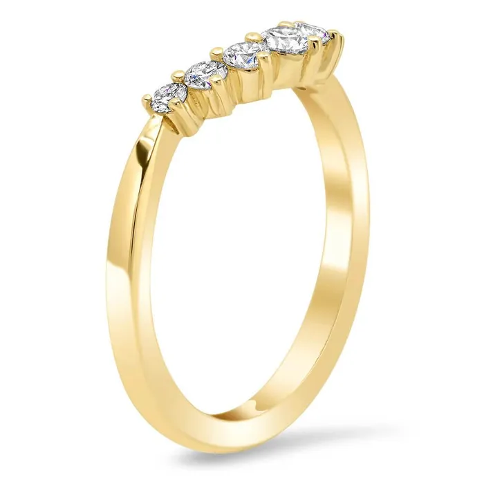 deBebians Rings Dainty Crescent Crown Diamond Wedding Ring