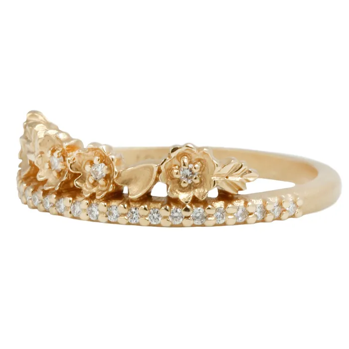 Diamond Floral Tiara Ring Megan Thorne Rings