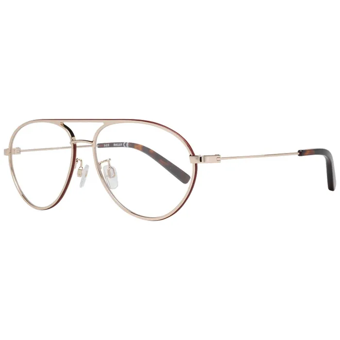 Earrings Bally Mens Eyeglasses Shiny Rose Gold Metal Aviator Frame Clear Lens BY5013H 028 Bally