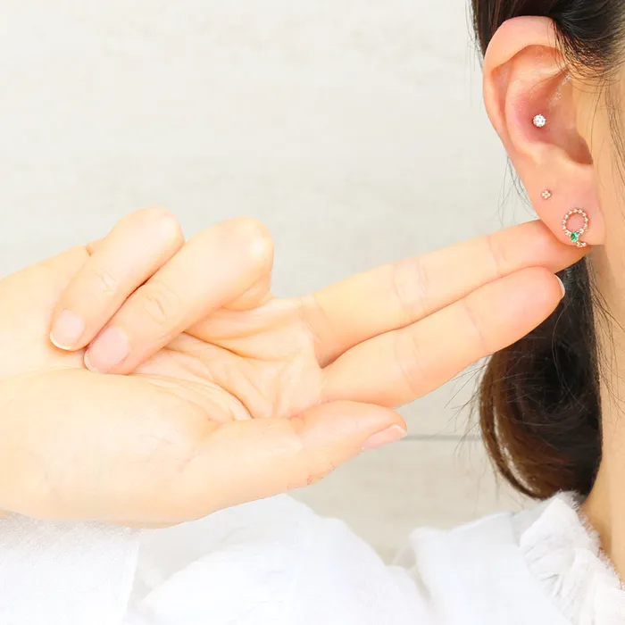 Earrings from J Shop Green CZ Bubbles Circle Earrings