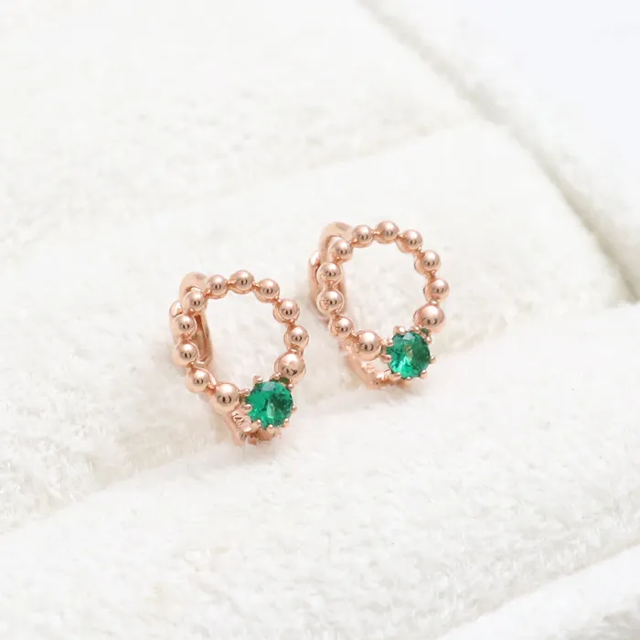 Earrings from J Shop Green CZ Bubbles Circle Earrings