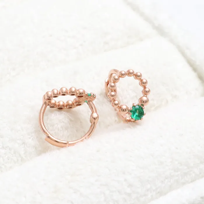Earrings from J Shop Green CZ Bubbles Circle Earrings