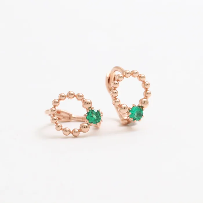 Earrings from J Shop Green CZ Bubbles Circle Earrings