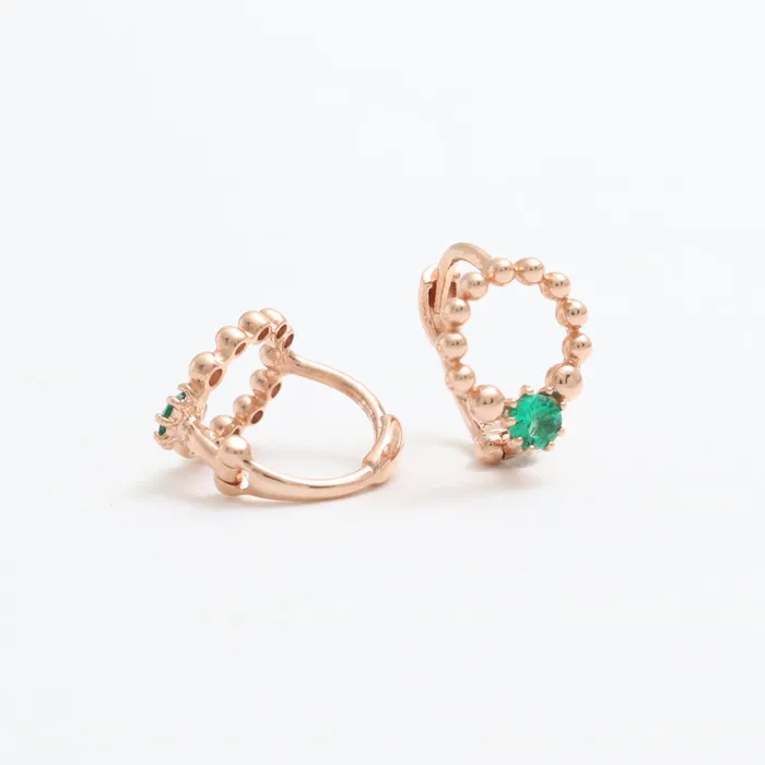 Earrings from J Shop Green CZ Bubbles Circle Earrings