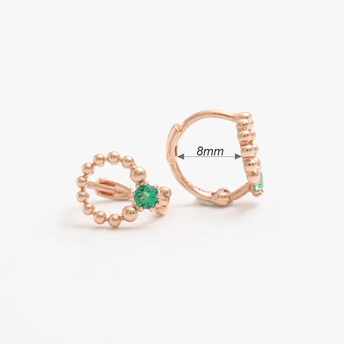 Earrings from J Shop Green CZ Bubbles Circle Earrings