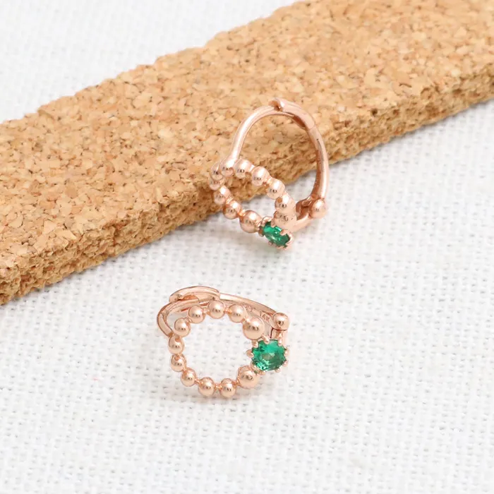 Earrings from J Shop Green CZ Bubbles Circle Earrings