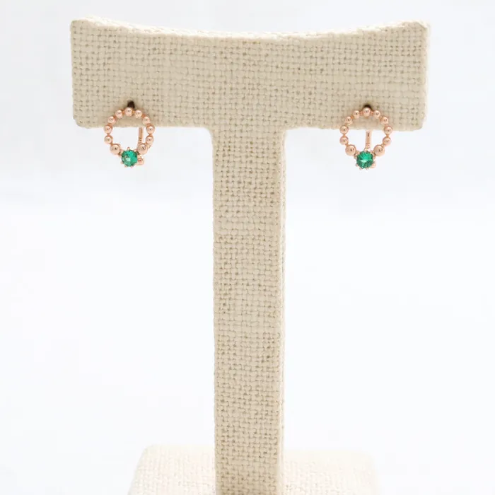 Earrings from J Shop Green CZ Bubbles Circle Earrings