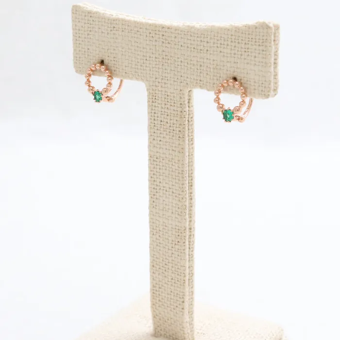 Earrings from J Shop Green CZ Bubbles Circle Earrings