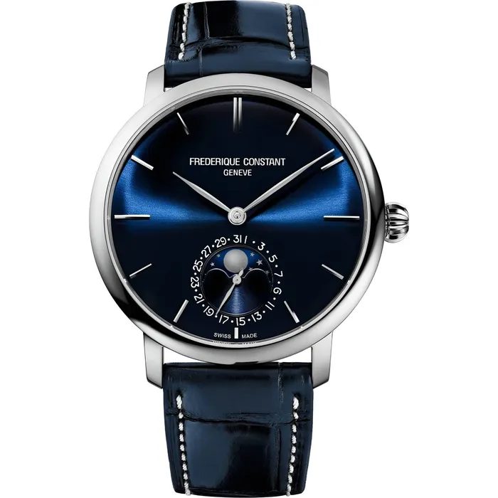 Frederique Constant Mens Watch Slimline Automatic Blue Leather Strap 705N4S6 Frederique Constant Watches