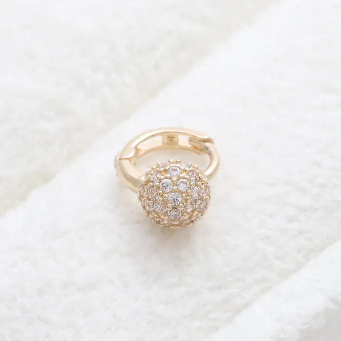 from J Shop Earrings CZ Micro Pave Orbs Ball Earring