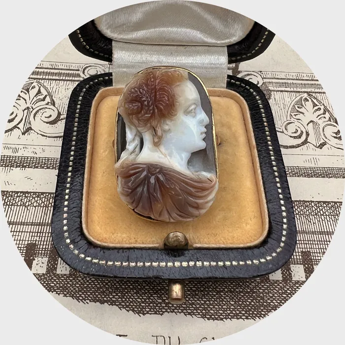 Georgian Hardstone Lady Cameo Ring 21stfinds Rings