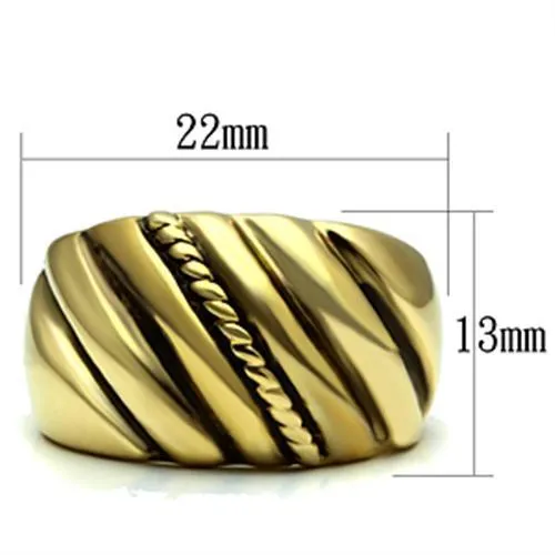 GL289 IP GoldIon Plating Brass Ring with Epoxy in Jet Alamode Rings