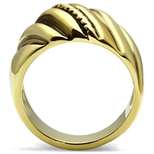 GL289 IP GoldIon Plating Brass Ring with Epoxy in Jet Alamode Rings