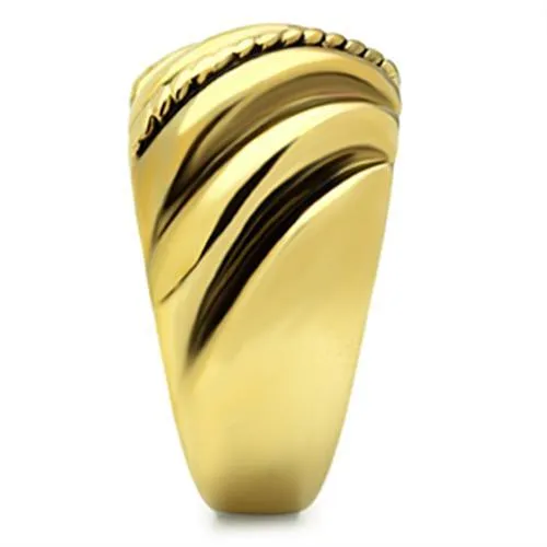 GL289 IP GoldIon Plating Brass Ring with Epoxy in Jet Alamode Rings