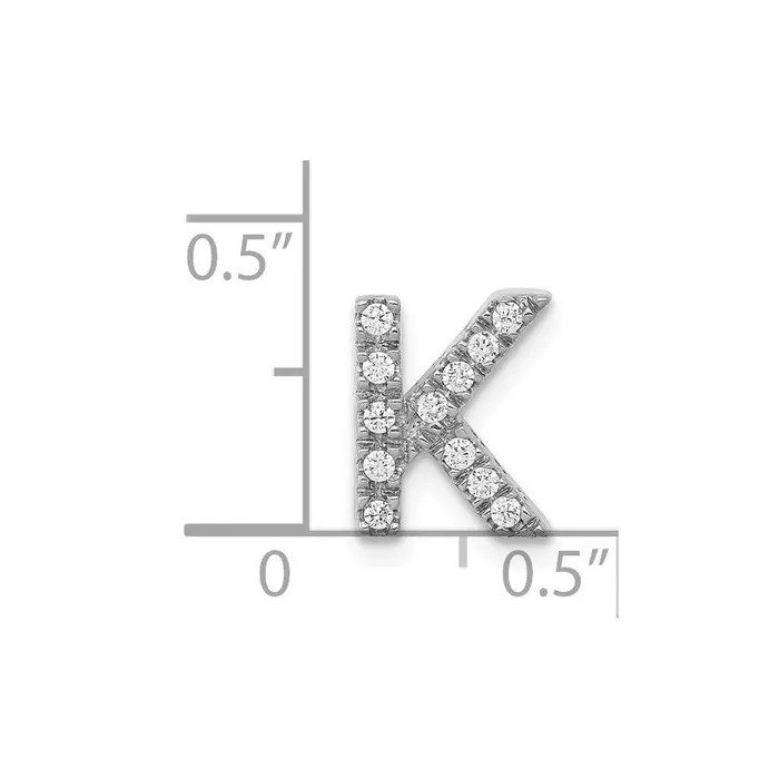 Jewelry Charm Necklaces 14k White Gold Diamond Initial K Charm