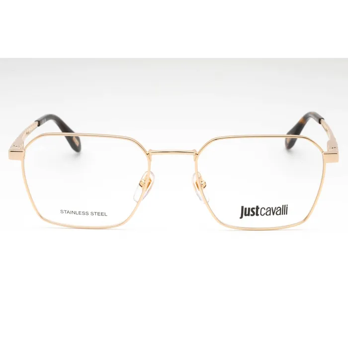 Just Cavalli Earrings Just Cavalli Mens Eyeglasses Rose Gold Metal Geometric Full Rim Frame VJC018 0300