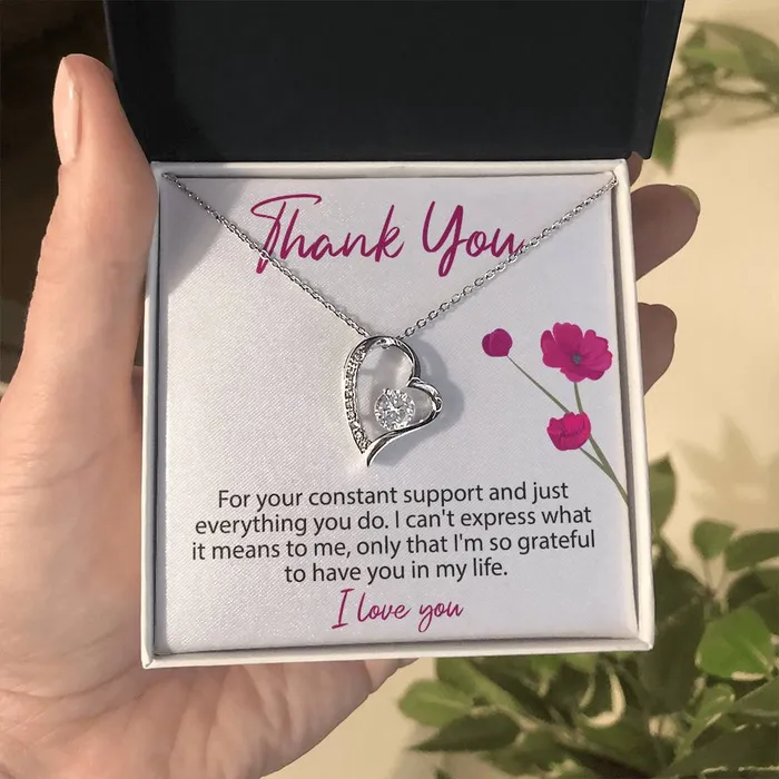 Necklaces ShineOn Fulfillment Thank You Message Card Necklace