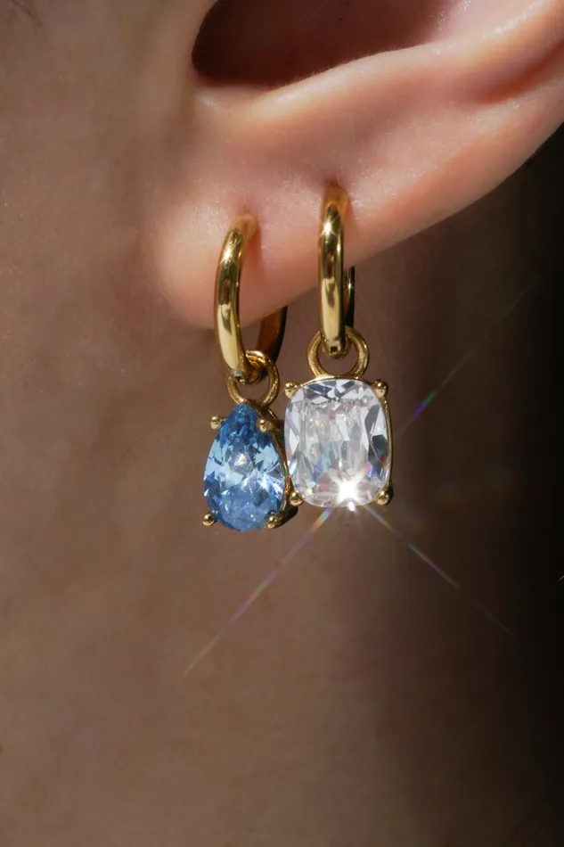 READYMADE Earrings Emerald Cut Diamante Gemmy
