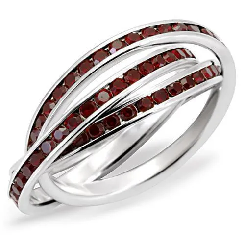 Rings 35119 HighPolished 925 Sterling Silver Ring with Top Grade Crystal in Siam Alamode Rings 35119 HighPolished 925 Sterling Silver Ring with Top Grade Crystal in Siam Alamode