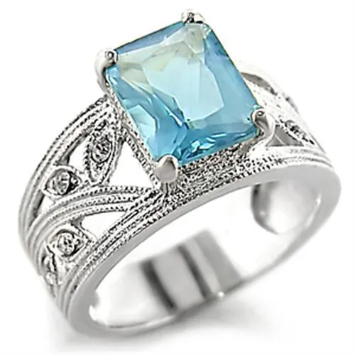 Rings Alamode 32835 HighPolished 925 Sterling Silver Ring with Synthetic Spinel in Sea Blue Rings Alamode 32835 HighPolished 925 Sterling Silver Ring with Synthetic Spinel in Sea Blue