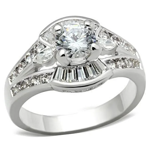 Rings Alamode SS030 Silver 925 Sterling Silver Ring with AAA Grade CZ in Clear Rings Alamode SS030 Silver 925 Sterling Silver Ring with AAA Grade CZ in Clear