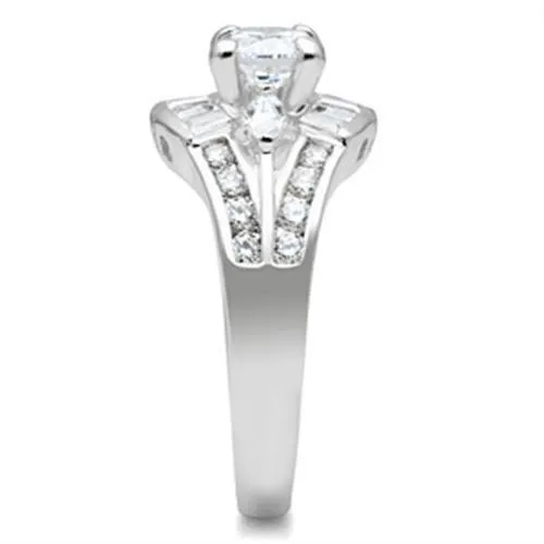 Rings Alamode SS030 Silver 925 Sterling Silver Ring with AAA Grade CZ in Clear