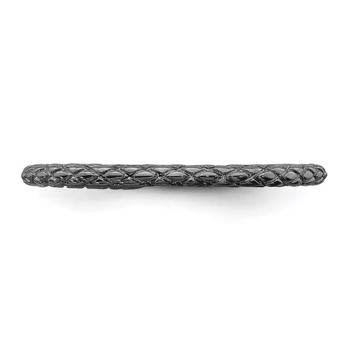 Stackable Expressions Rings Sterling Silver Stackable Expressions Blackplated Crisscross Ring QSK189
