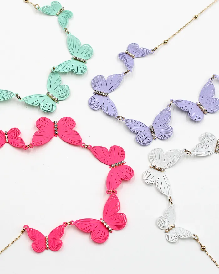 06192023H26 Delicate Laser Cut Butterfly Necklace Necklaces
