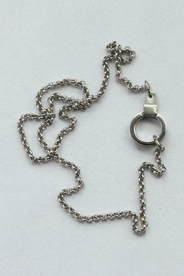 Air and Anchor Necklaces Stainless Steel Round Link Chain Necklace with Cuff Keeper