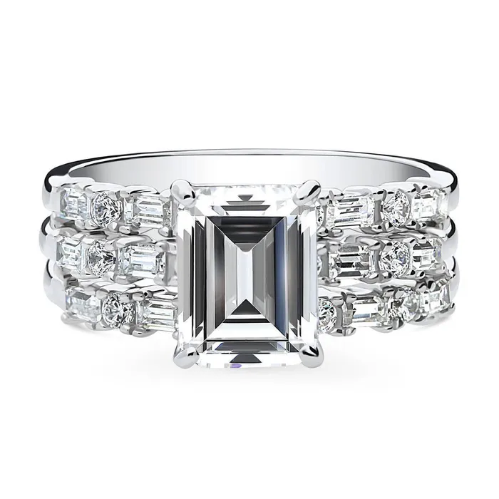 BERRICLE Rings Art Deco Solitaire 21ct CZ Ring Set in Sterling Silver