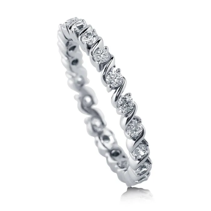 BERRICLE Rings CZ Eternity Ring in Sterling Silver