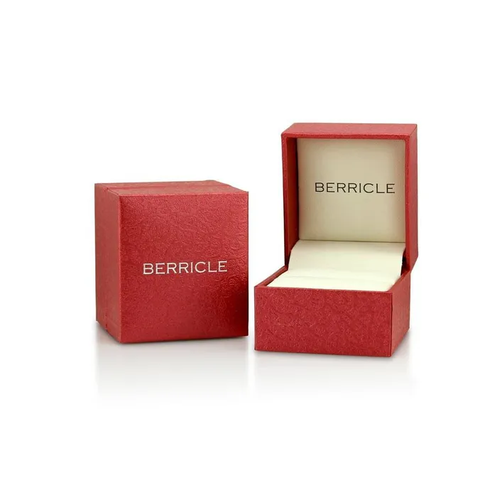 BERRICLE Rings Halo Flower Oval CZ Ring in Sterling Silver