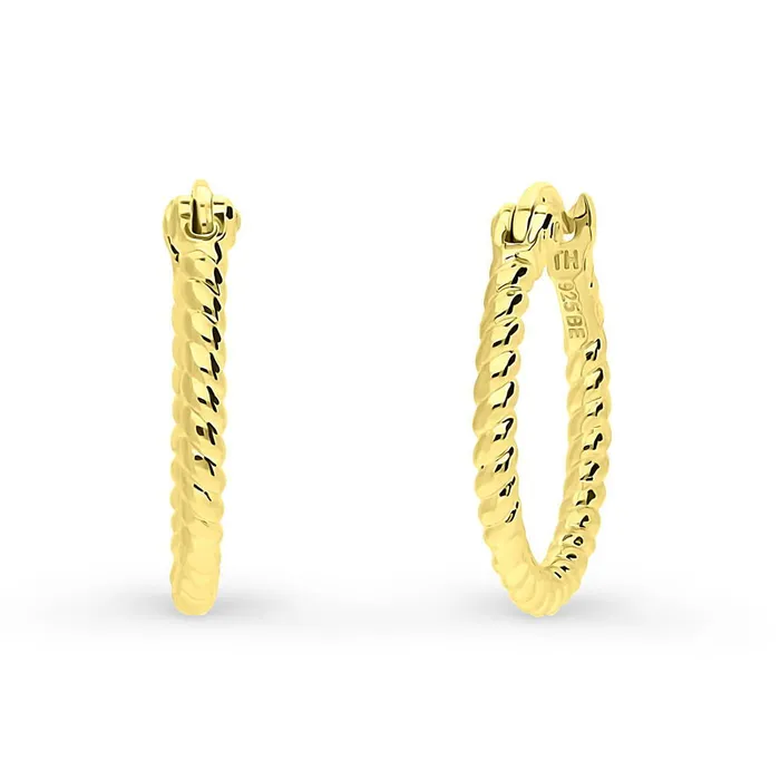 Cable Medium Hoop Earrings in Sterling Silver 068 BERRICLE Earrings