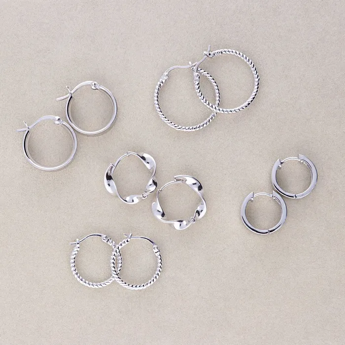 Cable Medium Hoop Earrings in Sterling Silver 068 BERRICLE Earrings