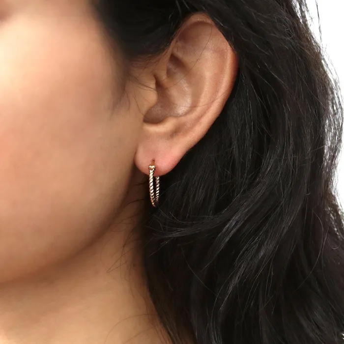 Cable Medium Hoop Earrings in Sterling Silver 068 BERRICLE Earrings