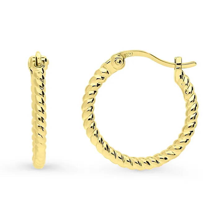Cable Medium Hoop Earrings in Sterling Silver 068 BERRICLE Earrings