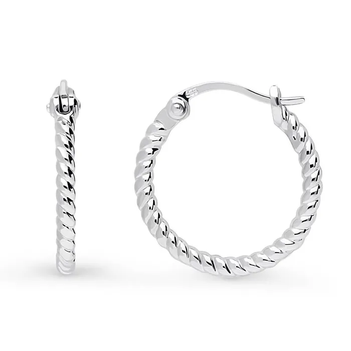 Cable Medium Hoop Earrings in Sterling Silver 068 BERRICLE Earrings